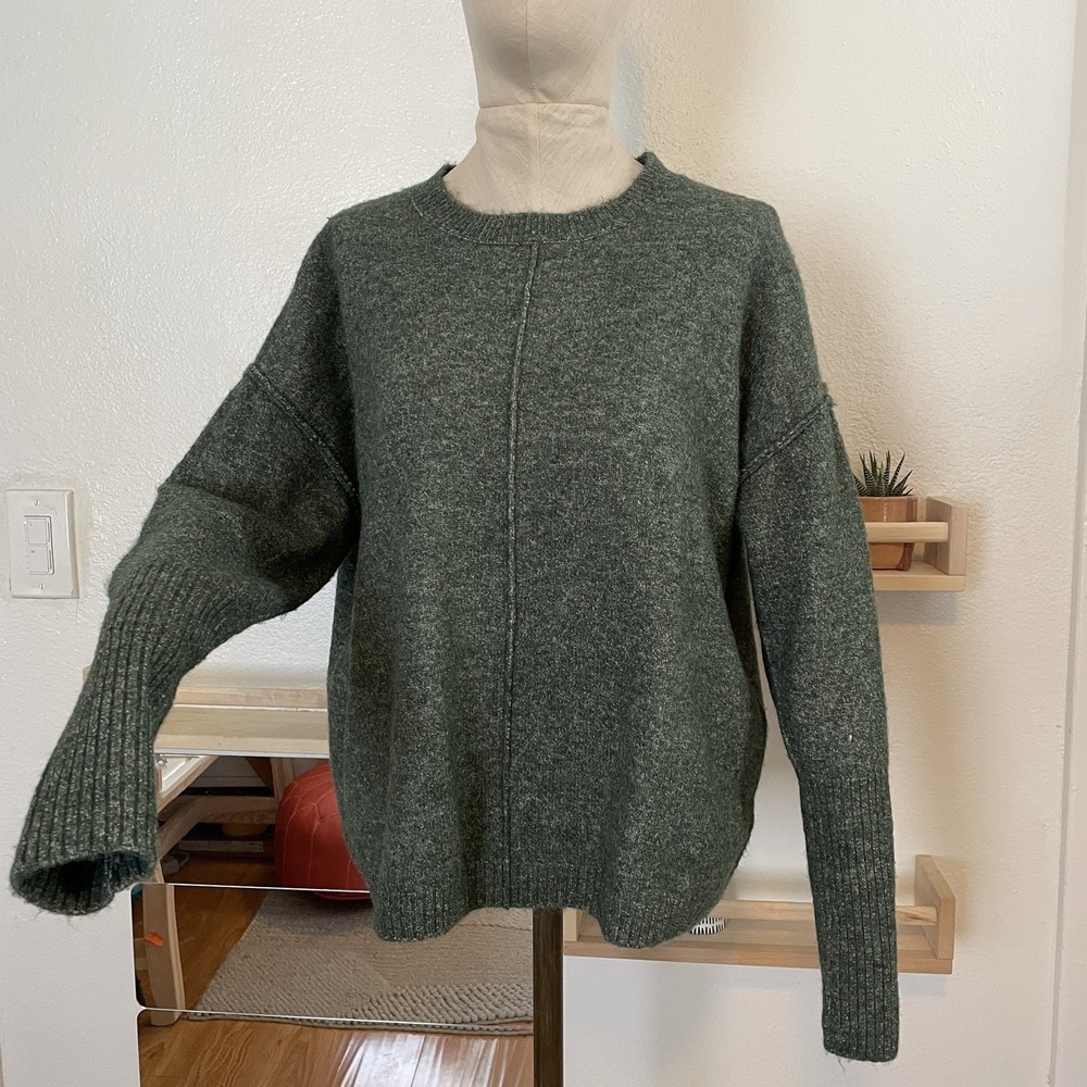 Legendary Outfitters Women's Cozy Crewneck‎ Sweater, Heather Olive, Large
